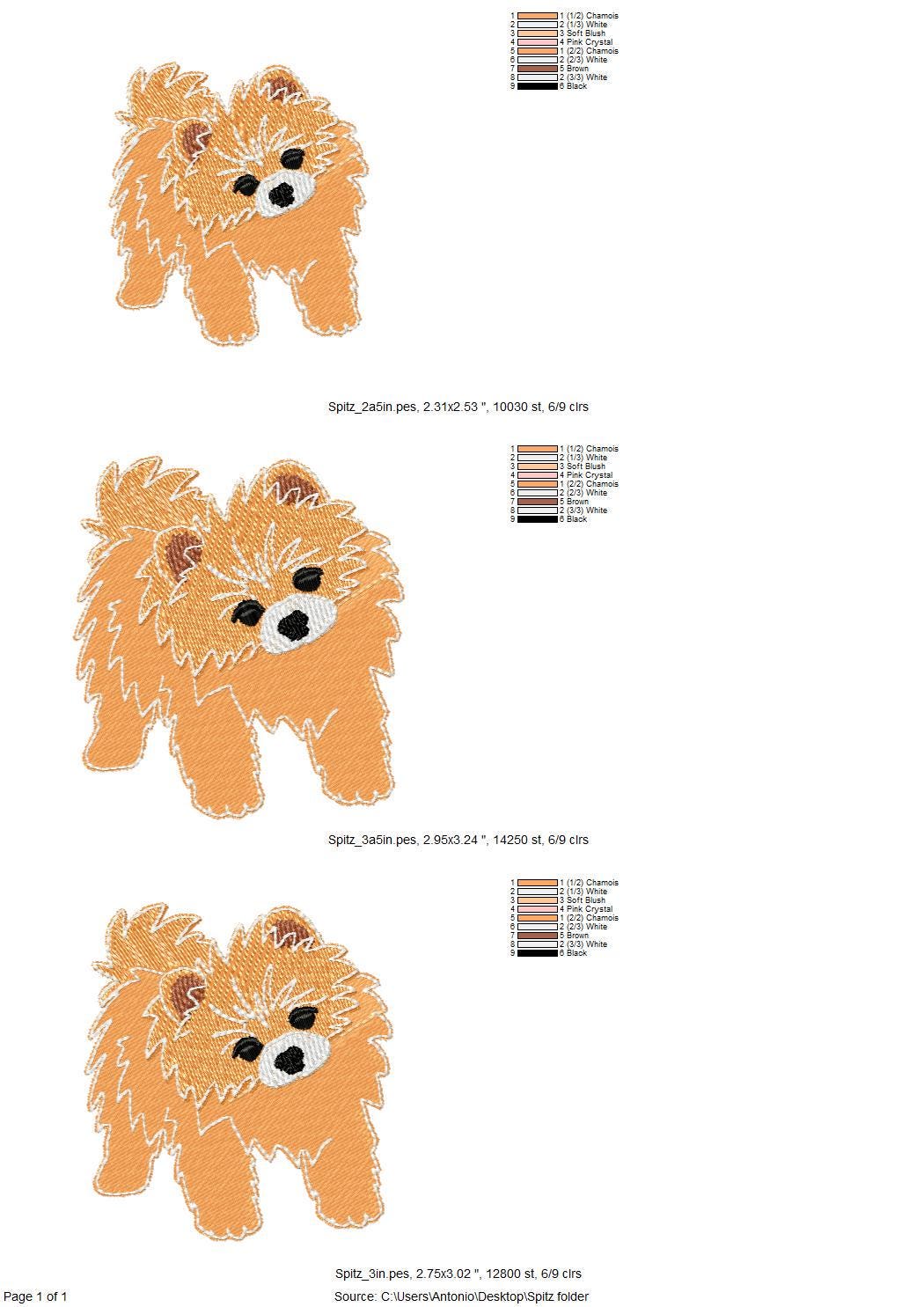 Playing little Spitz Puppy Dog Mama kitchen dish towel pet animal kids machine embroidery designs ITH