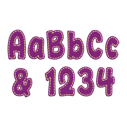 Fill stitch Melany FONT with hand-stitch look top machine embroidery designs kids fancy Alphabet