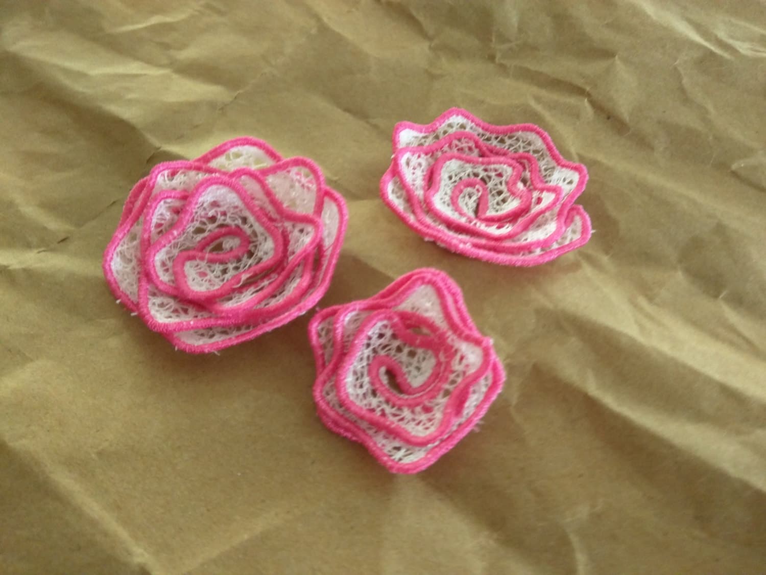 Floral Rose FSL Machine Embroidery 1.5" 2" 3" 4" | PES DST JEF | Artapli