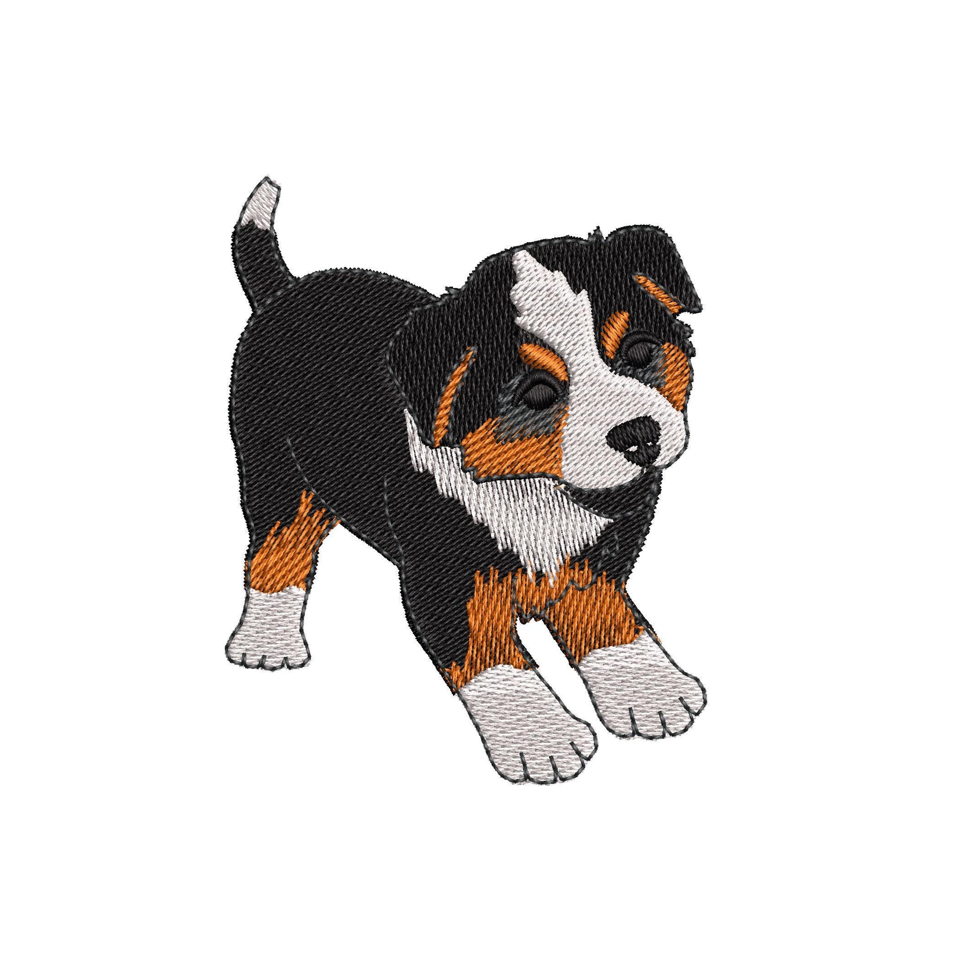 Cute Playing Australian Shepherd Puppy Dog Mama kitchen dish towel pet animal kids machine embroidery designs ITH