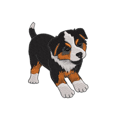 Cute Playing Australian Shepherd Puppy Dog Mama kitchen dish towel pet animal kids machine embroidery designs ITH