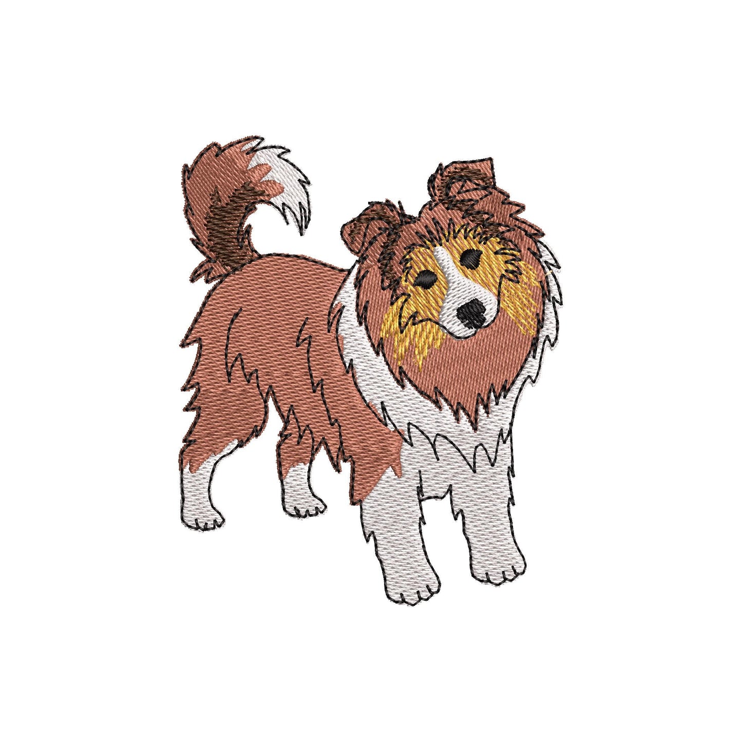Cute Playing Sheltie Puppy Dog Shetland Sheepdog kitchen dish towel animal kids machine embroidery designs ITH