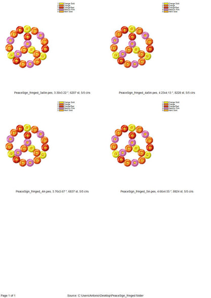 Fringed Floral Piece Sign Fluffy Fringe chenille daisy flower machine embroidery designs