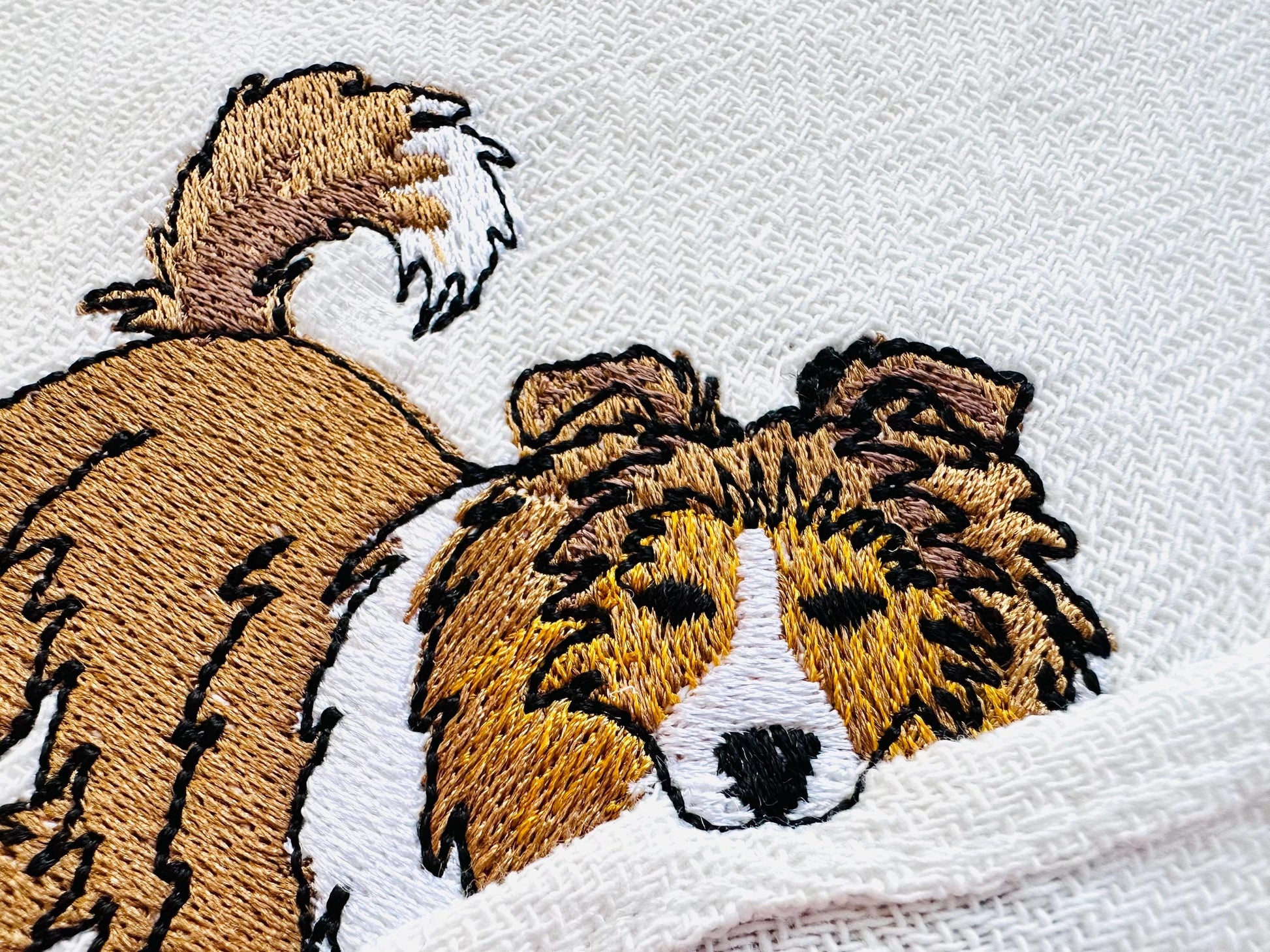 Cute Playing Sheltie Puppy Dog Shetland Sheepdog kitchen dish towel animal kids machine embroidery designs ITH