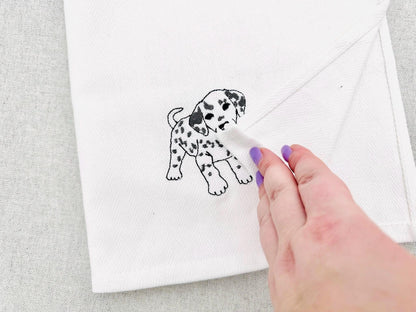 Playing Little Dalmatian Puppy Dog Mama kitchen dish towel pet animal kids machine embroidery designs ITH