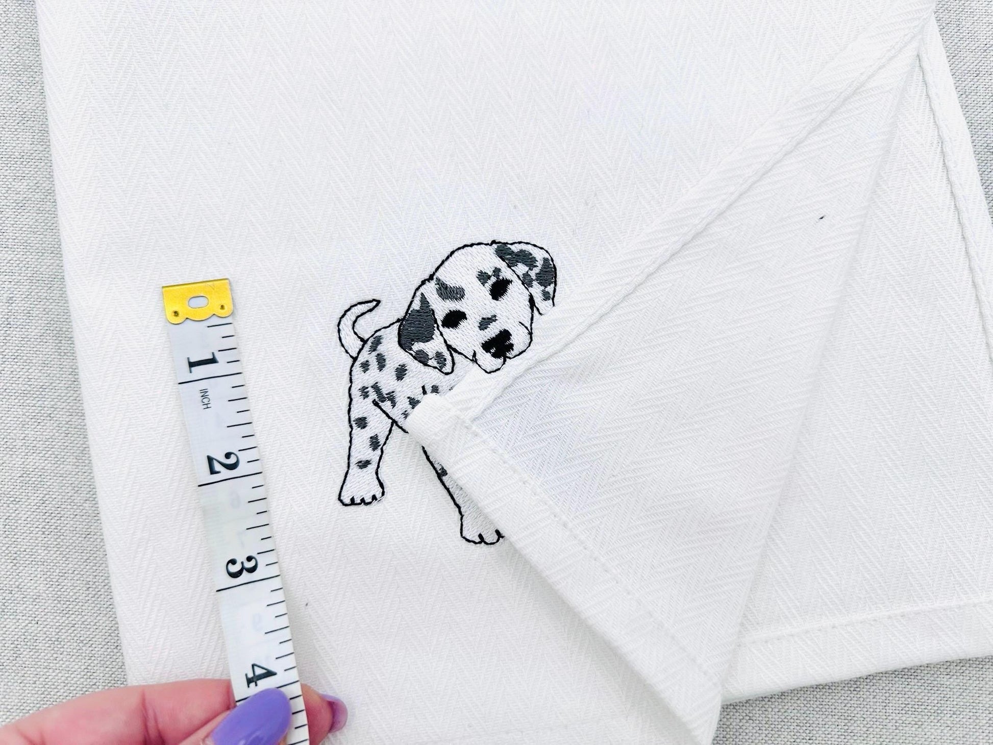 Playing Little Dalmatian Puppy Dog Mama kitchen dish towel pet animal kids machine embroidery designs ITH