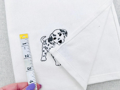 Playing Little Dalmatian Puppy Dog Mama kitchen dish towel pet animal kids machine embroidery designs ITH