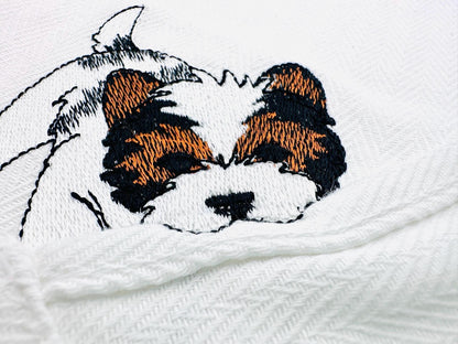 Playing Biewer Terrier Puppy Dog Mama kitchen dish towel pet animal kids machine embroidery designs ITH