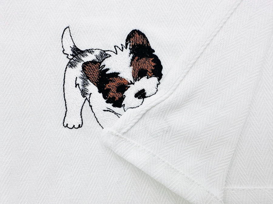 Playing Biewer Terrier Puppy Dog Mama kitchen dish towel pet animal kids machine embroidery designs ITH