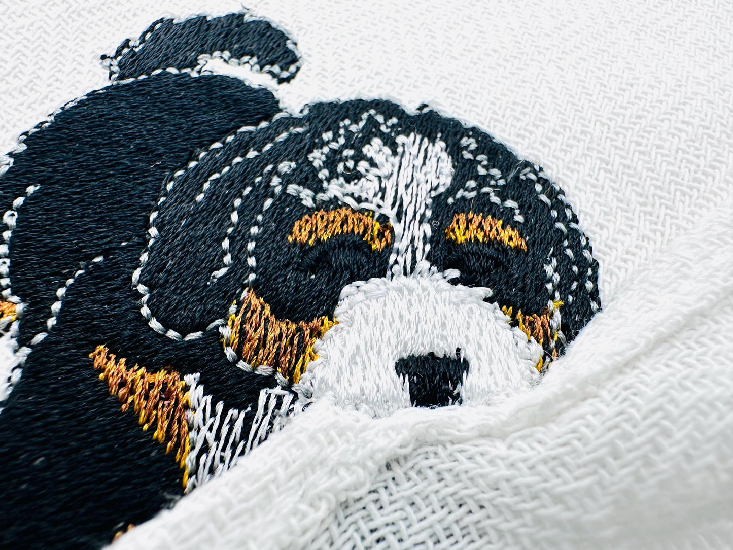 Cute Playing Bernese Mountain Puppy Dog Mama kitchen dish towel pet animal kids machine embroidery designs ITH