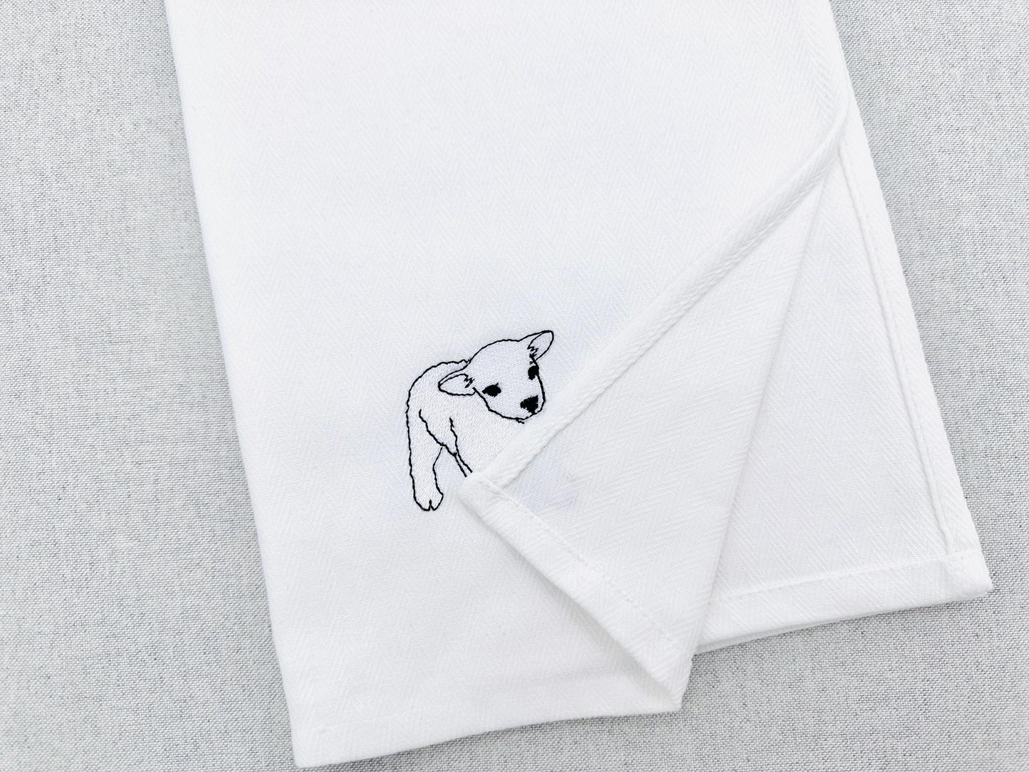 Playing Little Lamb Baby Sheep kitchen dish towel Farm animal kids machine embroidery designs ITH