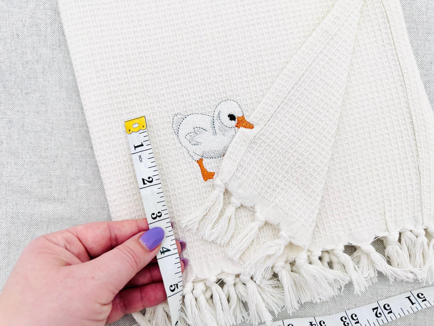 Playing Baby Goose Gosling Animal Thief kitchen dish towel Farm bird Mama machine embroidery designs ITH