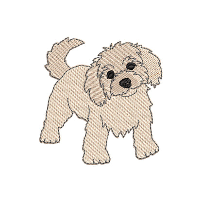 Playing Little Golden Doodle Puppy Dog Mama kitchen dish towel animal kids machine embroidery designs ITH