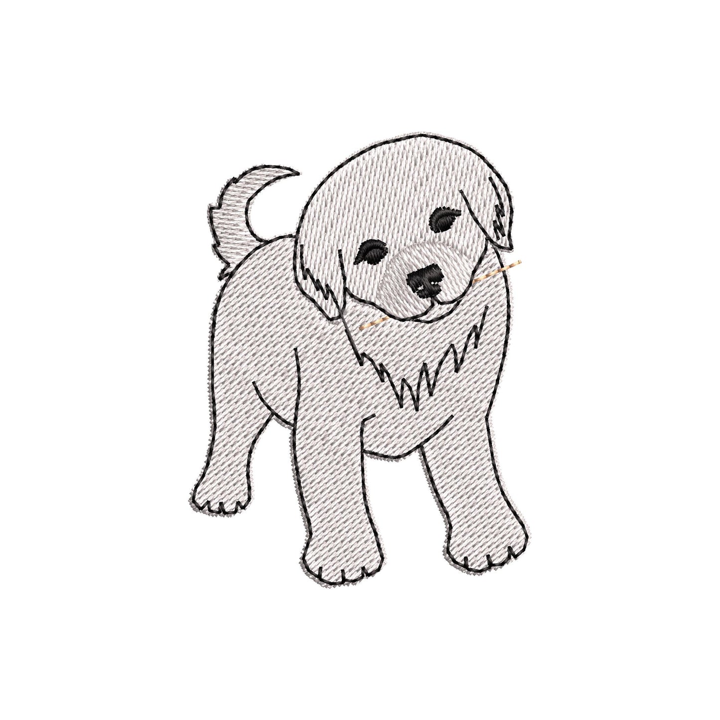 Playing Little Great Pyrenees Puppy Dog Mama kitchen dish towel animal kids machine embroidery designs ITH