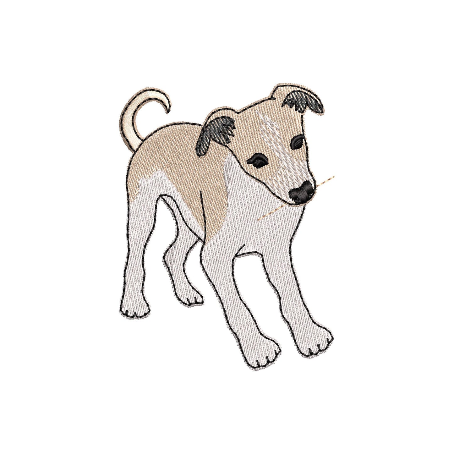 Cute Playing Little Greyhound Puppy Dog Mama kitchen dish towel animal thief kids machine embroidery designs ITH