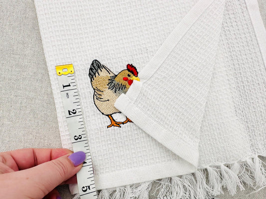Cute Playing Chicken Animal Thief kitchen dish towel Farm bird Chicken Mama machine embroidery designs ITH