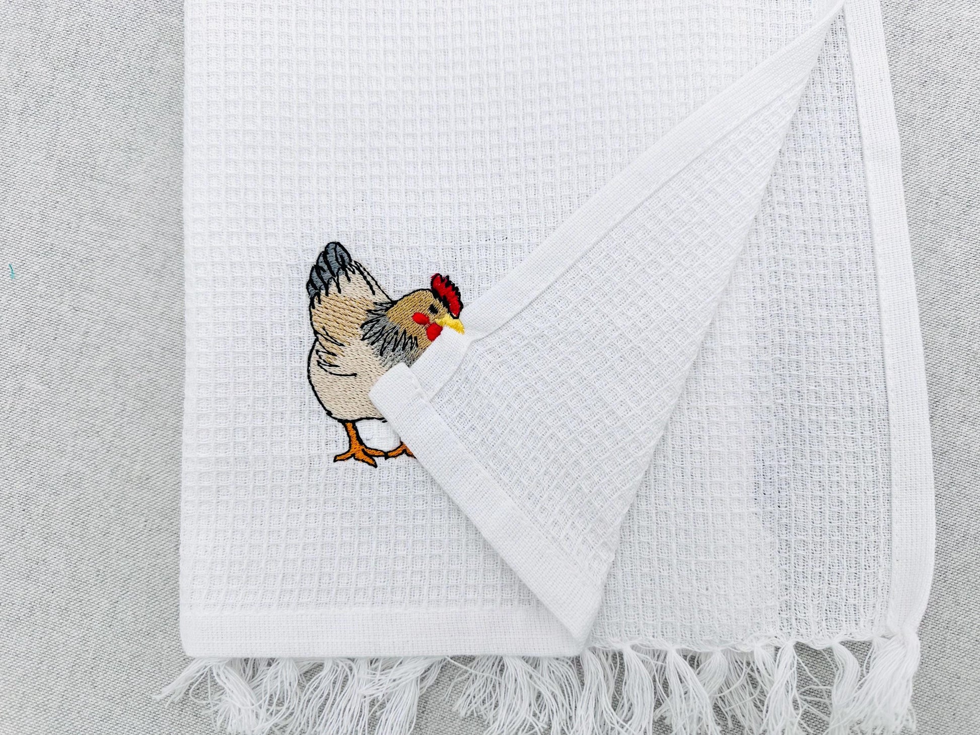 Cute Playing Chicken Animal Thief kitchen dish towel Farm bird Chicken Mama machine embroidery designs ITH