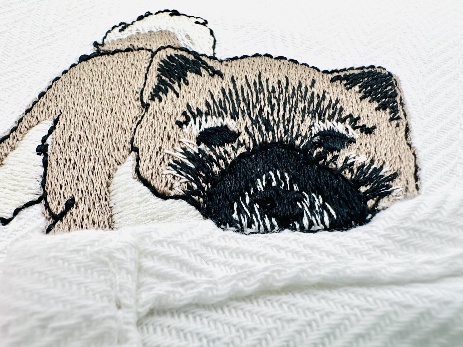 Playing American Akita Puppy Dog Mama kitchen dish towel pet animal machine embroidery designs ITH