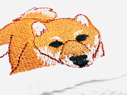 Playing Shiba Inu Puppy Dog Mama kitchen dish towel pet animal Thief kids machine embroidery designs ITH