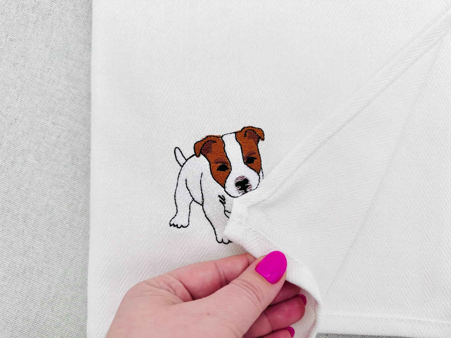 Playing Staffordshire Staffy Stafford Puppy Dog kitchen dish towel animal machine embroidery designs ITH
