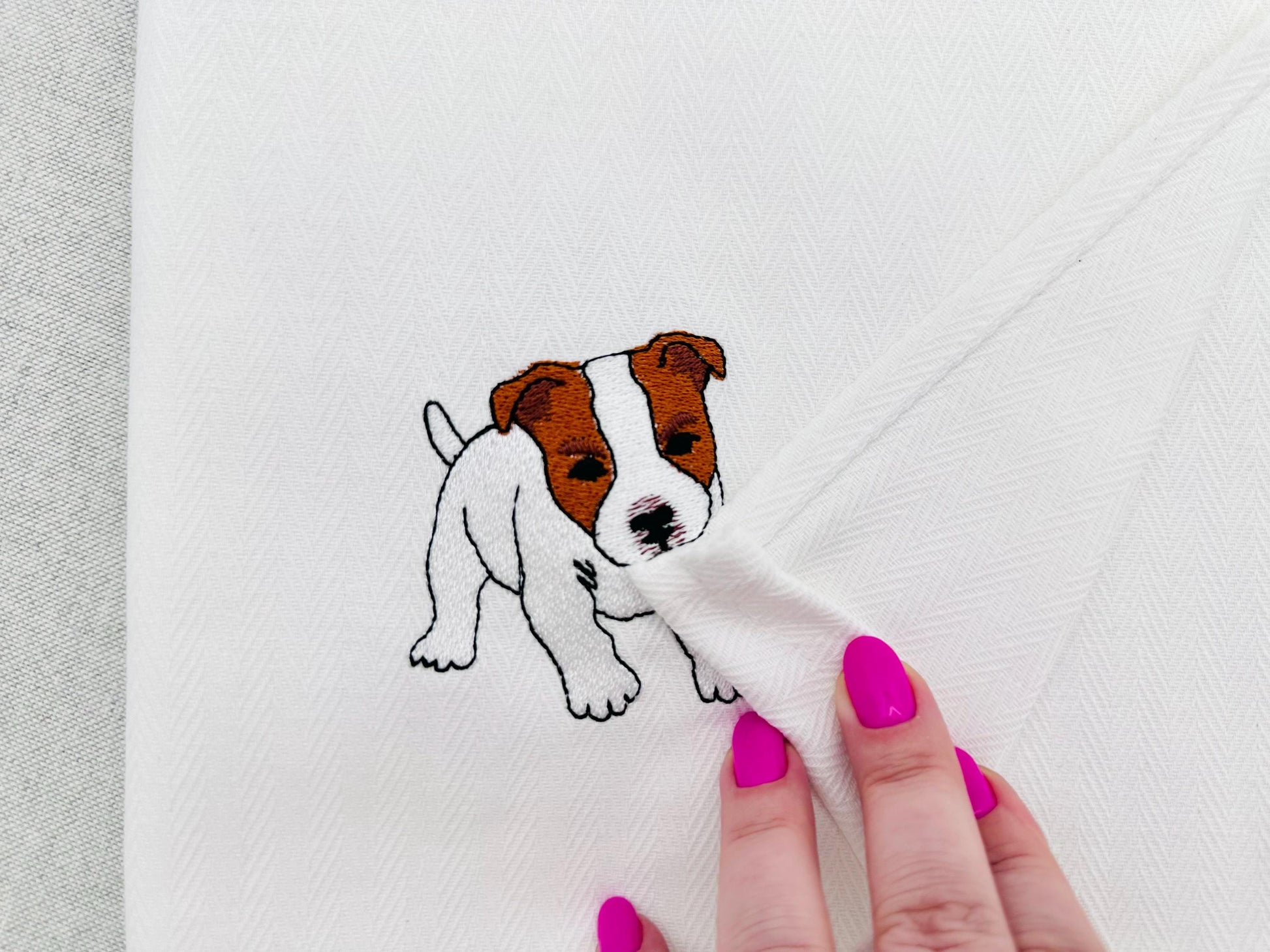 Playing Staffordshire Staffy Stafford Puppy Dog kitchen dish towel animal machine embroidery designs ITH