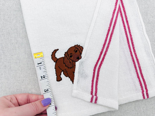 Playing long haired Dachshund Puppy Dog kitchen dish towel animal machine embroidery designs ITH