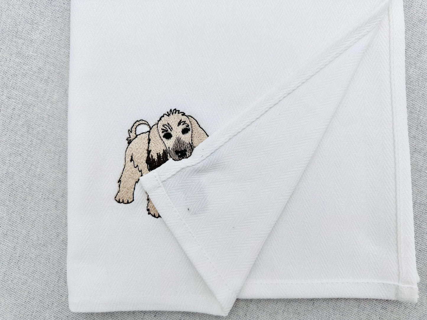 Playing Afghan Hound Puppy Dog Mama kitchen dish towel pet animal machine embroidery designs ITH