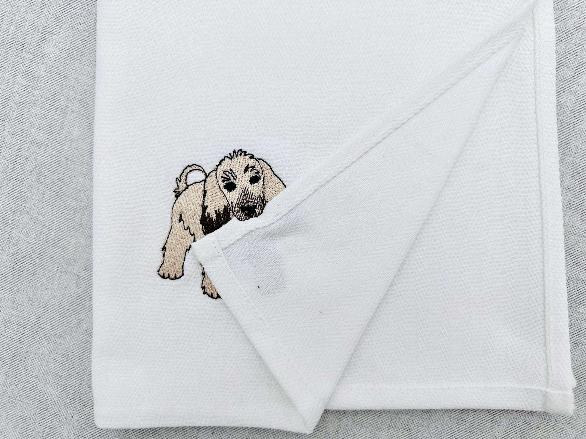 Playing Afghan Hound Puppy Dog Mama kitchen dish towel pet animal machine embroidery designs ITH