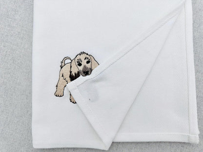 Playing Afghan Hound Puppy Dog Mama kitchen dish towel pet animal machine embroidery designs ITH