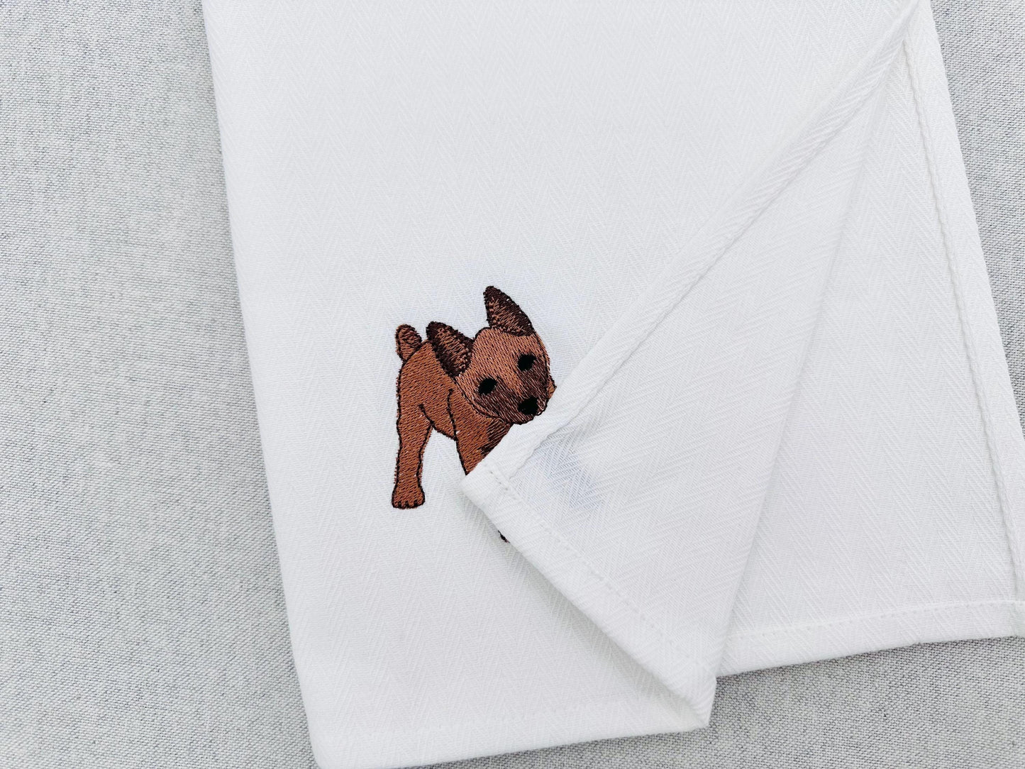 Playing Belgian Malinois Puppy Dog Mama kitchen dish towel pet animal Thief machine embroidery designs ITH