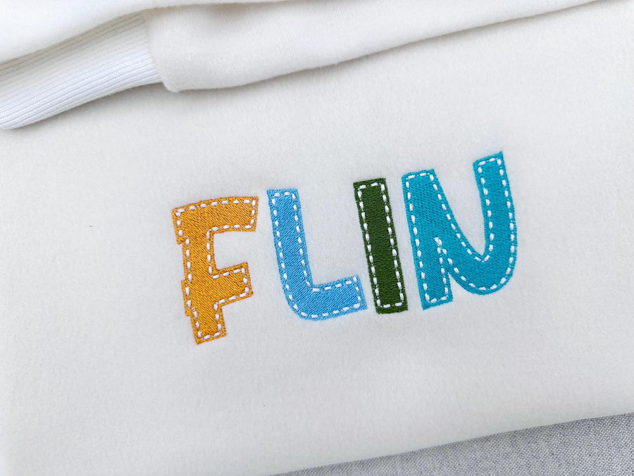 Fill Stitch Font hand-stitch look on top machine embroidery designs kids boys Bold Alphabet Monogram