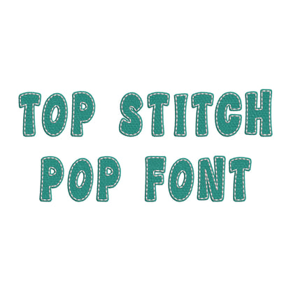 Fill stitch Pop Font with hand-stitch look top machine embroidery designs kids Alphabet