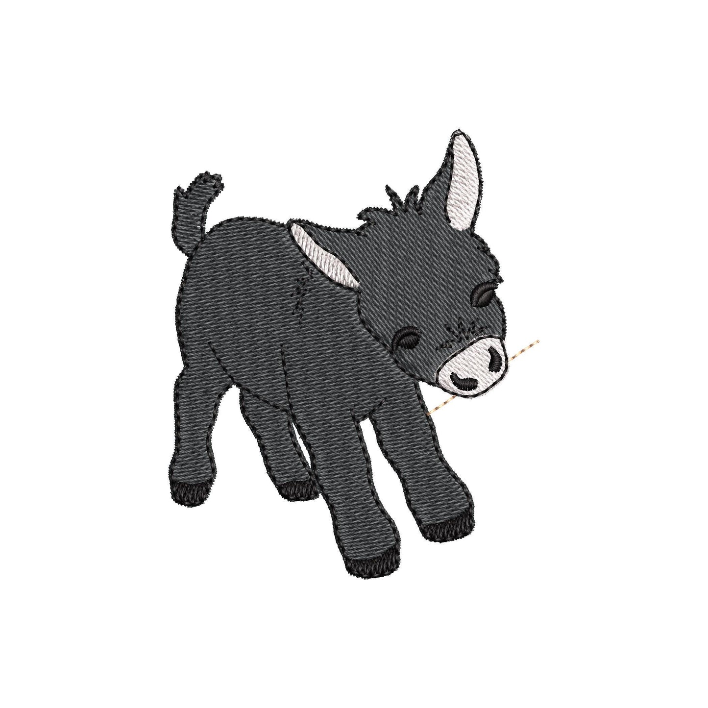 Playing Little Baby Donkey Foal kitchen dish towel Farm animal kids machine embroidery designs ITH