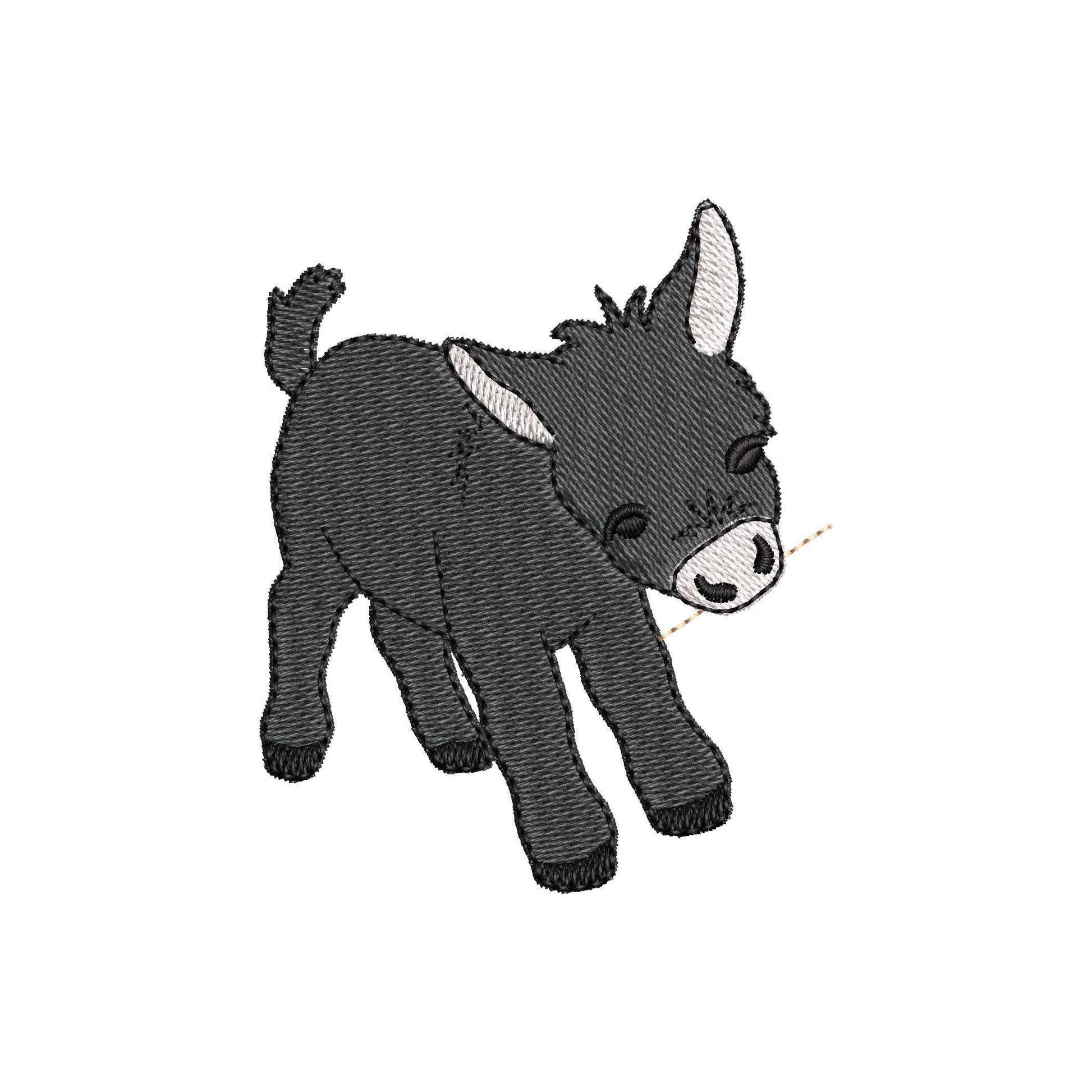 Playing Little Baby Donkey Foal kitchen dish towel Farm animal kids machine embroidery designs ITH