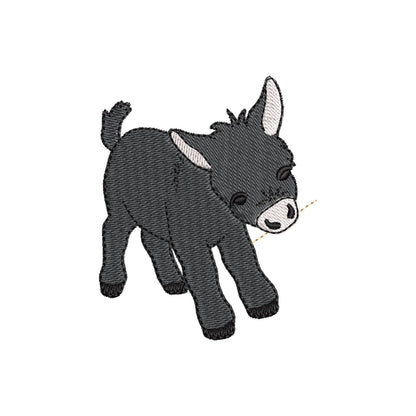 Playing Little Baby Donkey Foal kitchen dish towel Farm animal kids machine embroidery designs ITH
