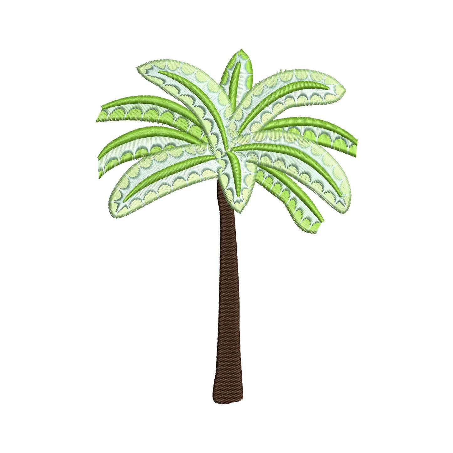 Fringed Fluffy Palm Tree summer beach design fringe chenille special WS thread machine embroidery designs