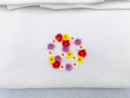 Fringed Floral Piece Sign Fluffy Fringe chenille daisy flower machine embroidery designs