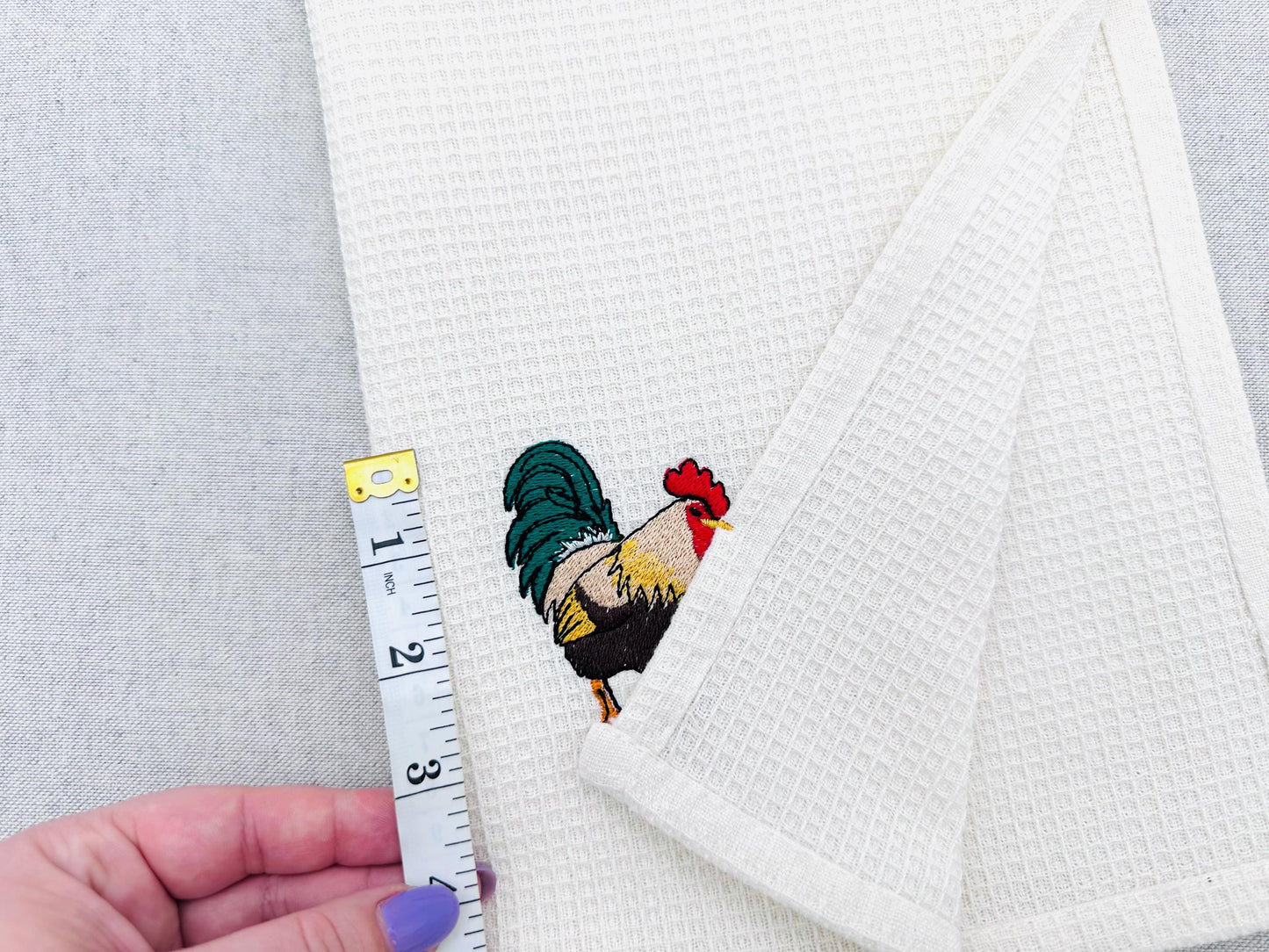 Playing Rooster Animal Thief kitchen dish towel Farm bird Chicken Mama machine embroidery designs ITH