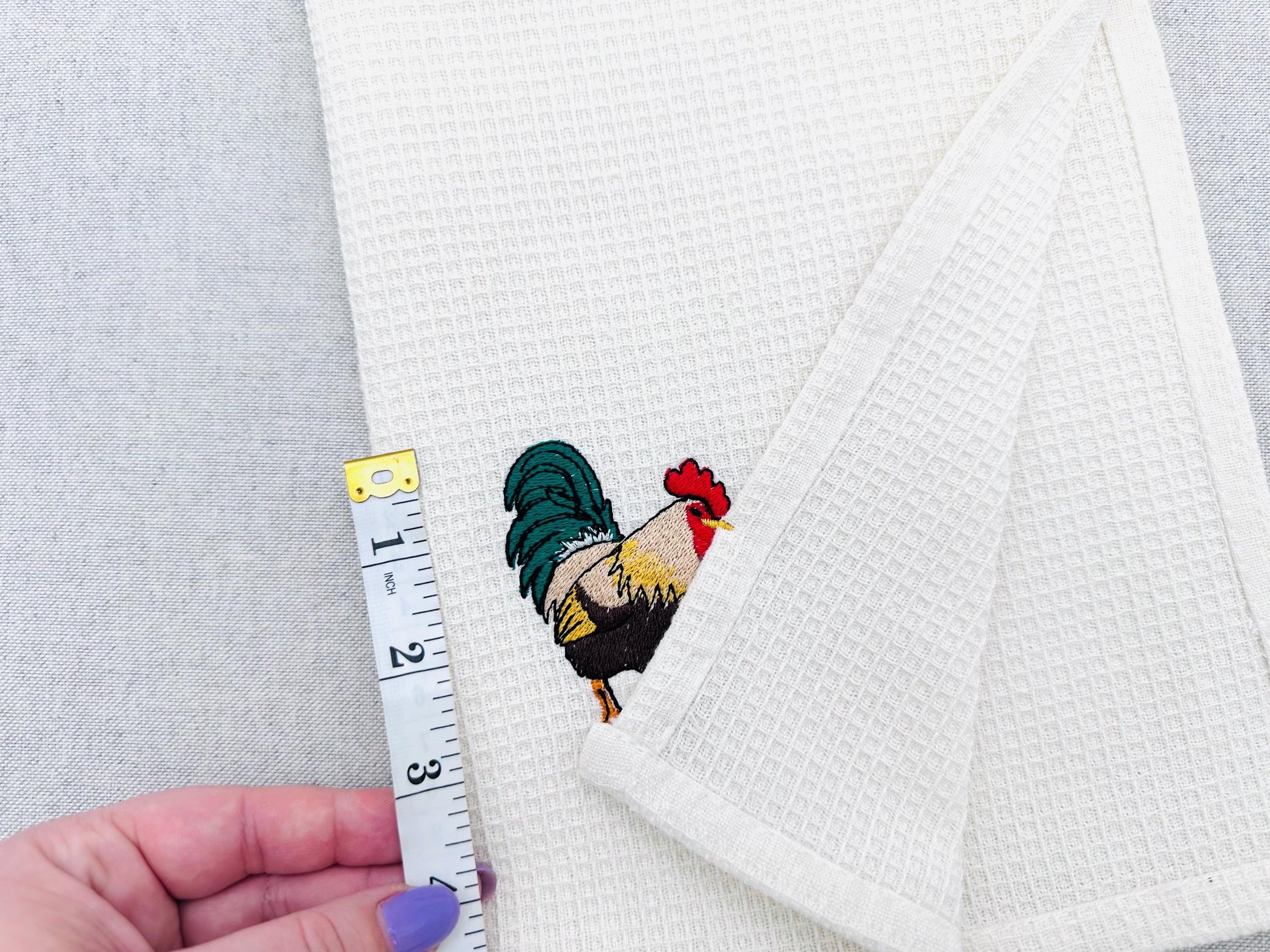 Playing Rooster Animal Thief kitchen dish towel Farm bird Chicken Mama machine embroidery designs ITH