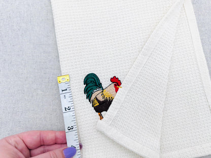 Playing Rooster Animal Thief kitchen dish towel Farm bird Chicken Mama machine embroidery designs ITH
