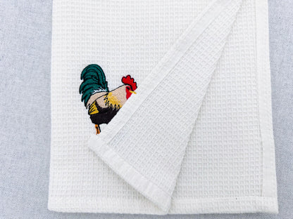 Playing Rooster Animal Thief kitchen dish towel Farm bird Chicken Mama machine embroidery designs ITH