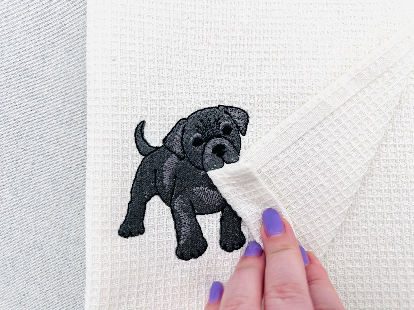 Playing Little Cane Corso Puppy Dog Mama kitchen dish towel animal pet kids machine embroidery designs ITH