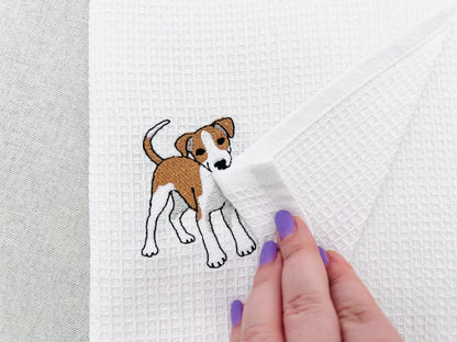 Playing Little Whippet Puppy Dog Mama kitchen dish towel animal pet kids machine embroidery designs ITH