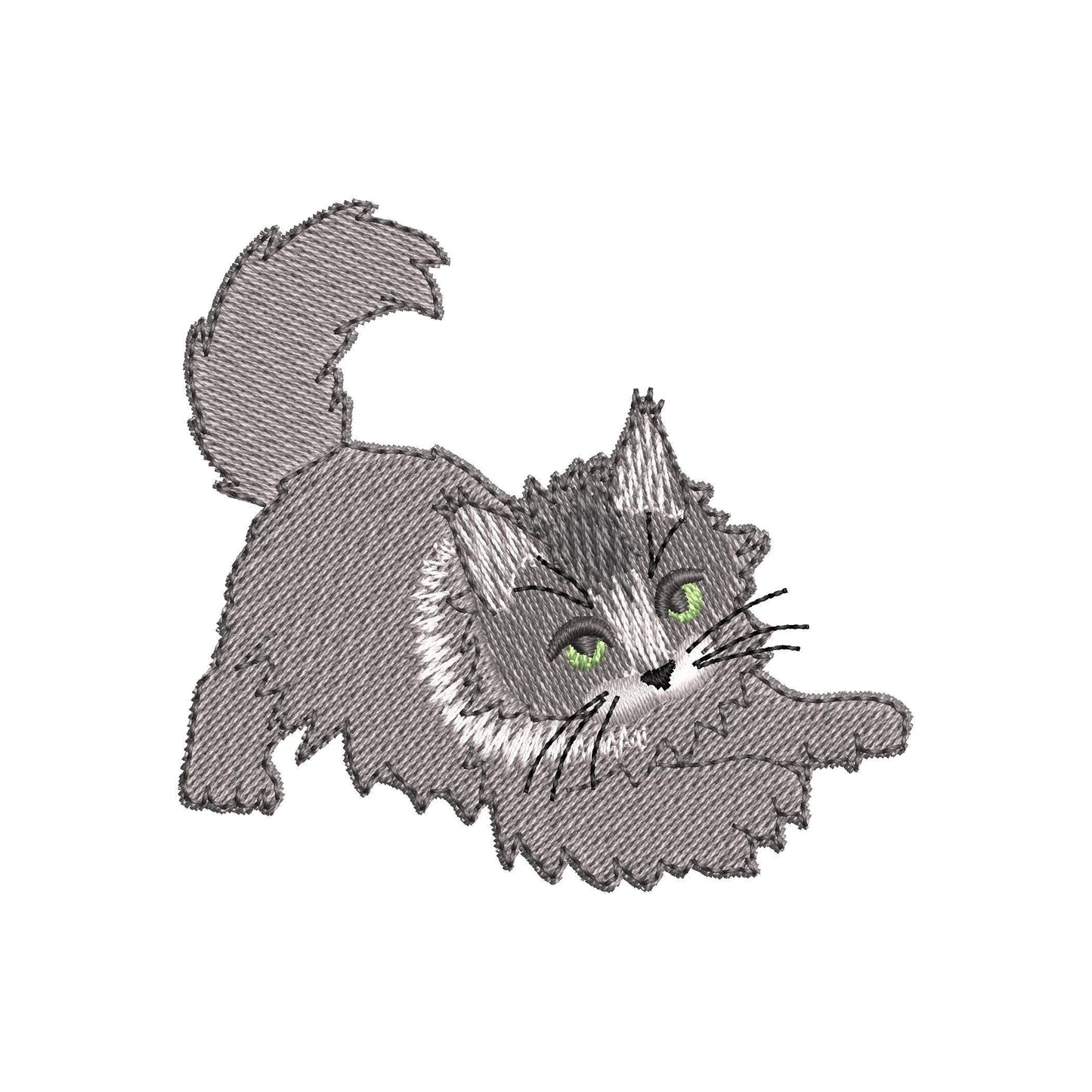 Lovely Scratching Maine Coon Kitty Cat Mama kitchen dish towel pet animal kids machine embroidery designs ITH