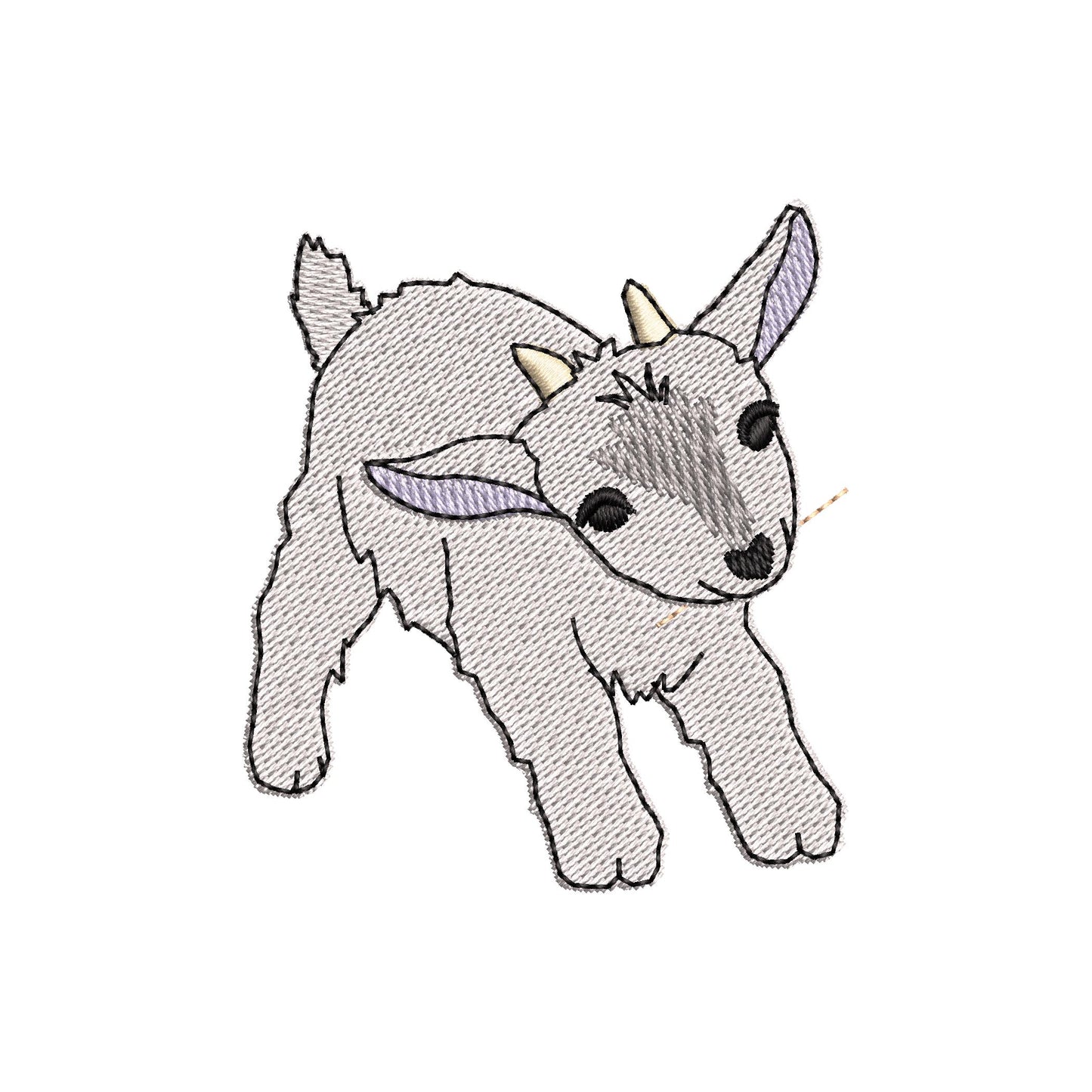 Cute Playing Little Baby Goat kitchen dish towel Farm animal kids machine embroidery designs ITH