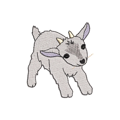 Cute Playing Little Baby Goat kitchen dish towel Farm animal kids machine embroidery designs ITH