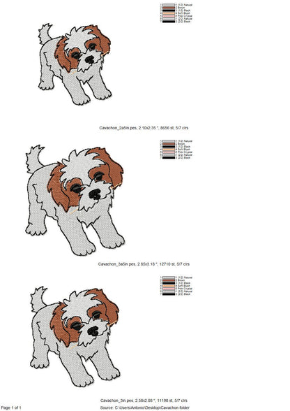 Playing Cavachon Puppy Dog Mama kitchen dish towel pet animal kids machine embroidery designs ITH