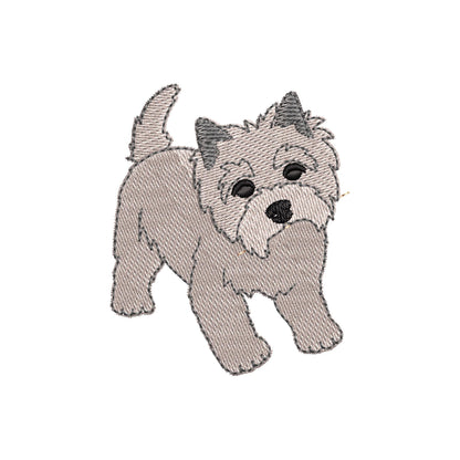 Playing Cairn Terrier Puppy Dog Mama kitchen dish towel pet animal kids machine embroidery designs ITH