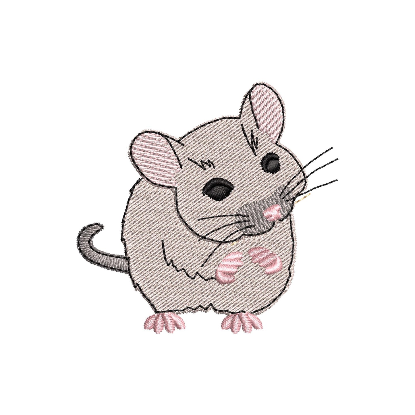 Playing Little Baby Mouse Pup Animal Thief kitchen dish towel kids funny machine embroidery designs ITH