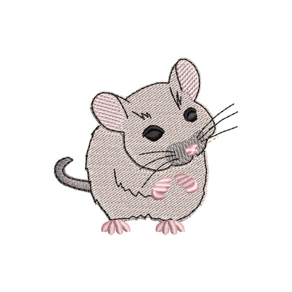 Playing Little Baby Mouse Pup Animal Thief kitchen dish towel kids funny machine embroidery designs ITH